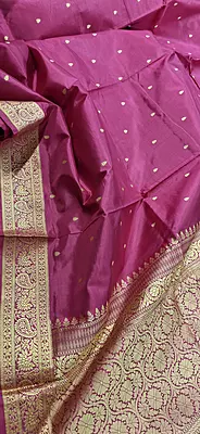 Rani Pink No Zari Banarasi Saree Online Rani Pink No Zari Banarasi Saree Online