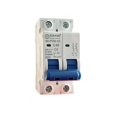 40 Amp 2-Pole DC MCB 500V – Circuit Breaker (MCB Only)
