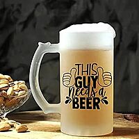 Sublimation Printed Froaster Beer Mug With Glass Designer Frosted Beer Mug I Gift For  Husband, Friends