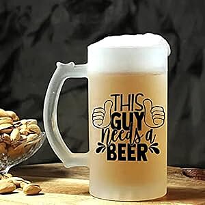 Sublimation Printed Froaster Beer Mug With Glass Designer Frosted Beer Mug I Gift For Husband, Friends Sublimation Printed Froaster Beer Mug With Glass Designer Frosted Beer Mug I Gift For Husband, Friends
