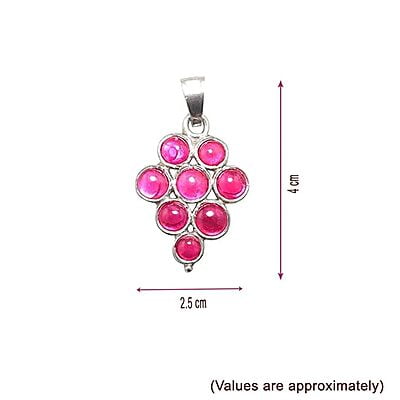 Silver Traditional Design Pendant/Red Stone pendant, Dollar
