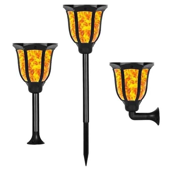 Solar Vintage Broad Marshal Light - IP65 Waterproof Garden Flame Lamp with 3 Attachments Solar Vintage Broad Marshal Light - IP65 Waterproof Garden Flame Lamp with 3 Attachments