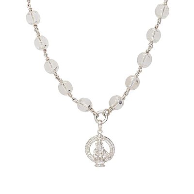 Sphatika Mala with Ayyappan (Iyyappan) Pendant – Pure Quartz Crystal Mala Sphatika Mala with Ayyappan (Iyyappan) Pendant – Pure Quartz Crystal Mala