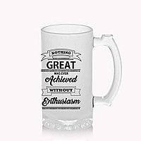 Sublimation Printed Froster Beer Mug With  Nothing Great was Theme Froasted Beer Mug