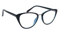 Female Cat Eye Spectacle Frame. Glossy Black & Blue Color Frame. Transparent ARC Lens. Female Cat Eye Spectacle Frame. Glossy Black & Blue Color Frame. Transparent ARC Lens.