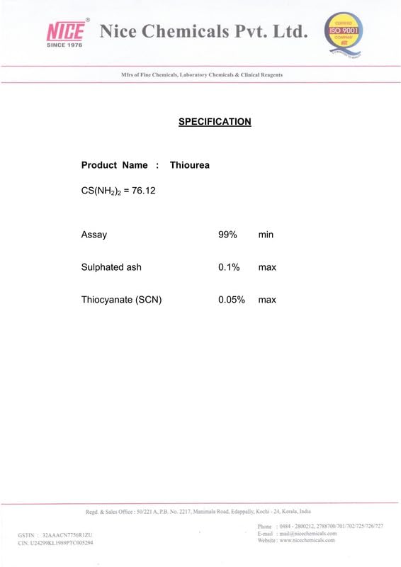 Thiourea 500gm 99% NICE Thiourea 500gm 99% NICE