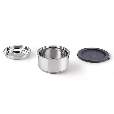 Borosil Carry Fresh Stainless Steel Lunchbox Set of 3 (280ml x 2 Insulated Containers + 475ml