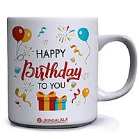 Happy Birthday to You Printed Ceramic Coffee Mug White - 11 Oz
