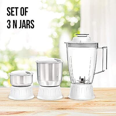Havells Vitonica 500W Juicer Mixer Grinder with 3 Stainless Steel Jar, Large Size Pulp Container
