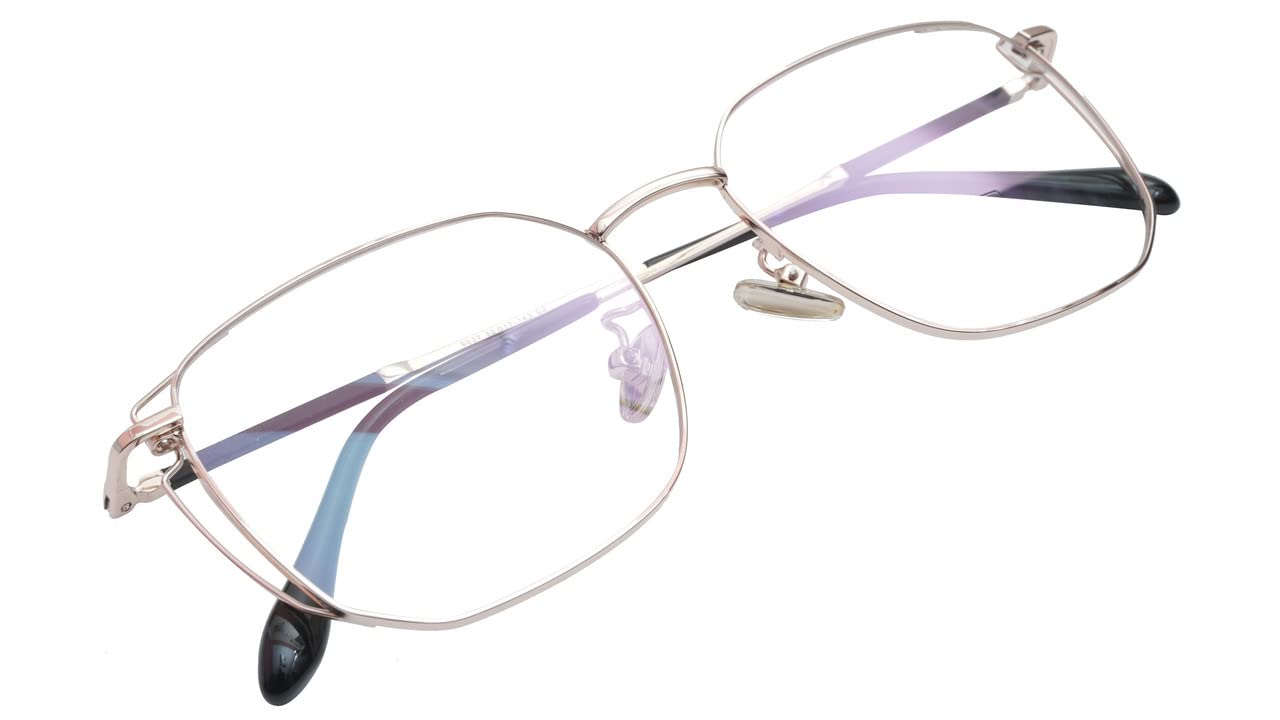 Unisex Medium Square Spectacle Frame. Rose Gold Metal Frame