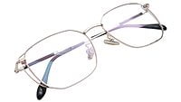 Unisex Medium Square Spectacle Frame. Rose Gold Metal Frame