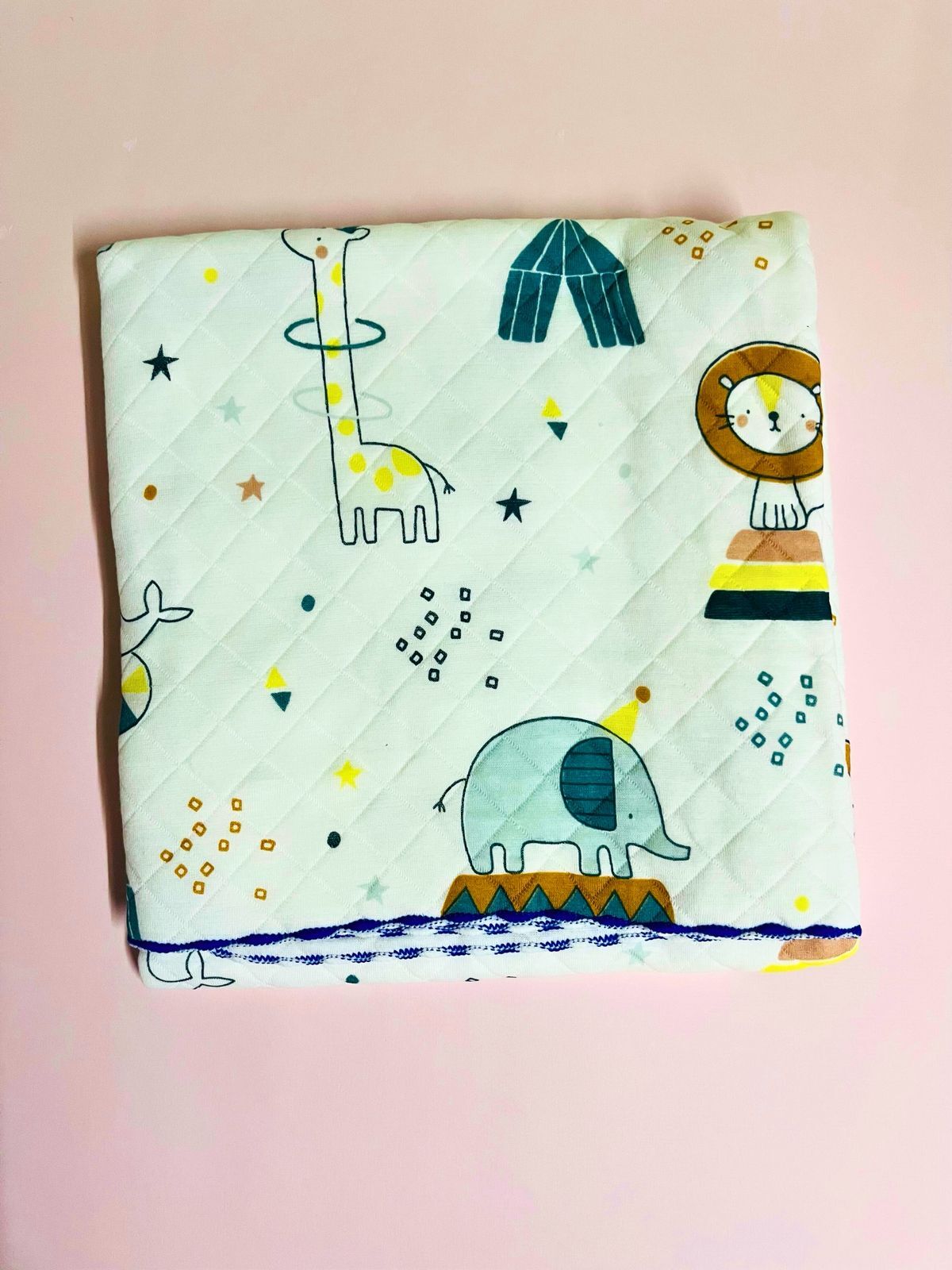 2-Layer Muslin Baby Blanket – 85x85 cm - Blue Cloud Comforter