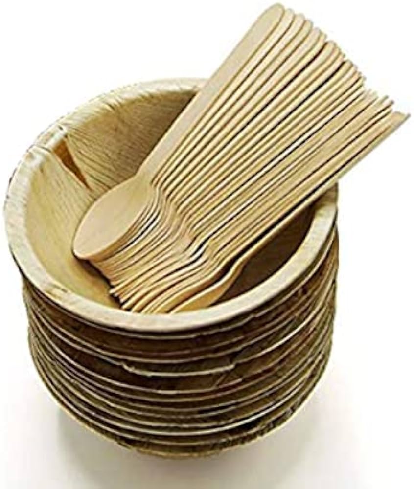 Round Areca Bowl & Spoon