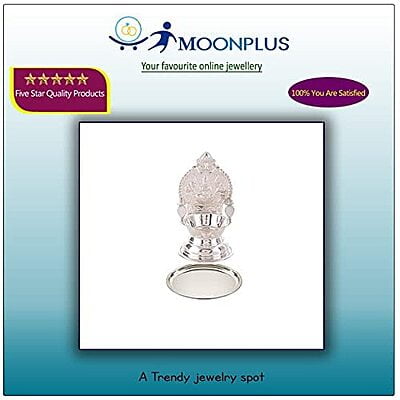 Silver Plate with Kamakshi Diya\ Villakku Set Silver Plate with Kamakshi Diya\ Villakku Set