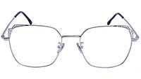 Female Medium Square Spectacle Frame. Silver Color Metal Frame Female Medium Square Spectacle Frame. Silver Color Metal Frame