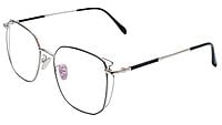 Unisex Medium Square Spectacle Frame. Silver & Black Metal Frame Unisex Medium Square Spectacle Frame. Silver & Black Metal Frame