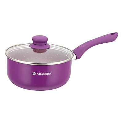 Wonderchef Royal Velvet 18cm Sauce pan with Glass Lid 3 mm thick 2 litres Wonderchef Royal Velvet 18cm Sauce pan with Glass Lid 3 mm thick 2 litres