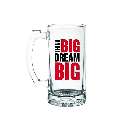 Sublimation Printed Clear Beer Mug With Big Dream Big! Printed Unique Beer Mug Sublimation Printed Clear Beer Mug With Big Dream Big! Printed Unique Beer Mug