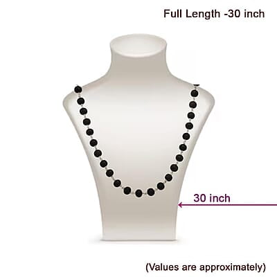 Silver Tied Wooden Beads Mala(Black)