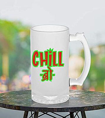 Sublimation Printed Froaster Beer Mug With Chill Bro Theme Froasted Beer Mug Sublimation Printed Froaster Beer Mug With Chill Bro Theme Froasted Beer Mug