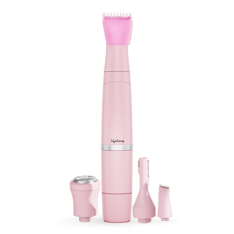 Lifelong Trimmer for Women 4 in 1 Women Trimmer, 60 Minutes Runtime, Rechargeable Women Trimmer Pink
