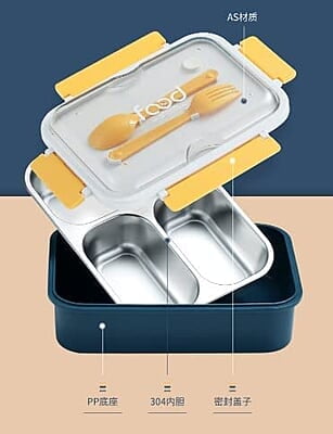 Bento Lunch Box for Kids, Lunch Box for Kids – 3 Compartment Insulated Lunch Box Stainless Steel Tiffin Box for Boys, Girls, School & Office – 750 ML-Multi Color Bento Lunch Box for Kids, Lunch Box for Kids – 3 Compartment Insulated Lunch Box Stainless Steel Tiffin Box for Boys, Girls, School & Office – 750 ML-Multi Color