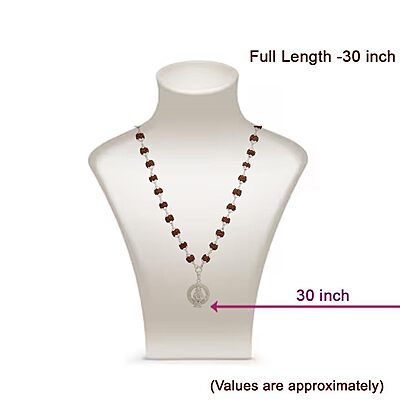 925 Silver Tied Rudraksha Mala Ruthratcham |Ayyappan Pendant Silver ,Certified