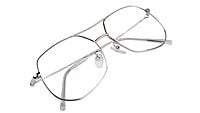 Unisex Large Pentagon Spectacle Frame. Silver Metal Frame Unisex Large Pentagon Spectacle Frame. Silver Metal Frame
