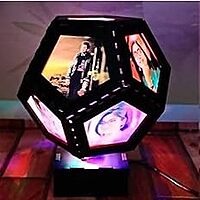 Sublimation Printed Led Rotating Lamp Hexagon 11 Photo Lamp for All Occasions (20x15x15 cm)