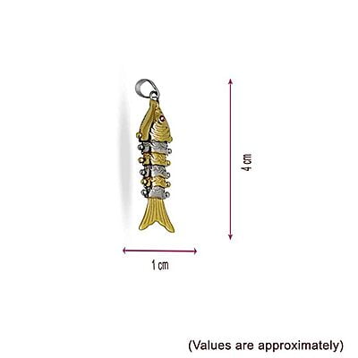 Sterling Silver Fish Pendant | Golden colour Finish