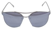 Unisex Oversized Sunglasses. Silver Color Metal Frame. UV Protected Reflective Silver Color Flat Lens. Unisex Oversized Sunglasses. Silver Color Metal Frame. UV Protected Reflective Silver Color Flat Lens.