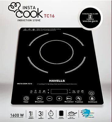 Havells Insta Cook Tc 16 Energy Efficent Induction (Black), 1600Watt, with 7 Cooking Option
