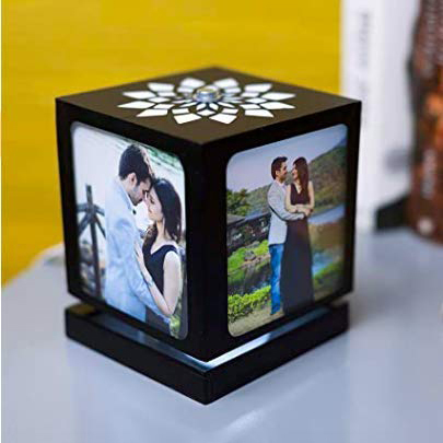 Sublimation Printed Led Rotating Lamp with Anniversary Gift For Wife-Nostalgia Flora-Rotating LED Photo Lamp With 4 Photos Sublimation Printed Led Rotating Lamp with Anniversary Gift For Wife-Nostalgia Flora-Rotating LED Photo Lamp With 4 Photos