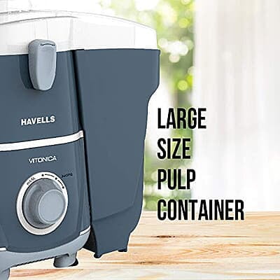 Havells Vitonica 500W Juicer Mixer Grinder with 3 Stainless Steel Jar, Large Size Pulp Container