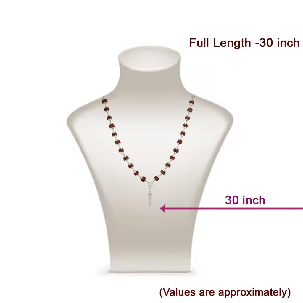 Original Rudraksha Mala in Silver with Vel Pendant Certified Original Rudraksha Mala in Silver with Vel Pendant Certified