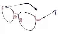 Female Medium Square Spectacle Frame. Rose Gold & Black Frame