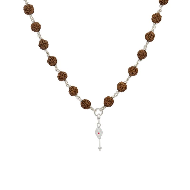 Original Rudraksha Mala in Silver with Vel Pendant Certified Original Rudraksha Mala in Silver with Vel Pendant Certified
