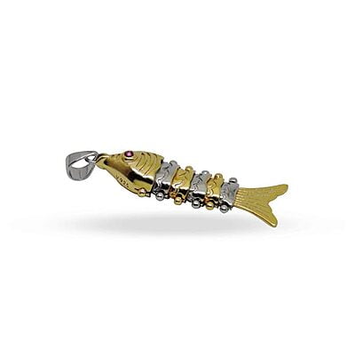 Sterling Silver Fish Pendant | Golden colour Finish