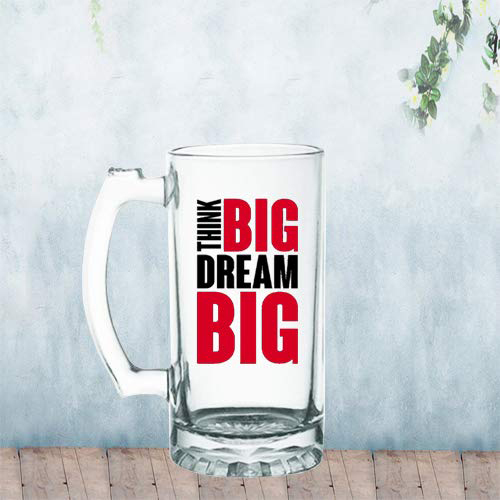 Sublimation Printed Clear Beer Mug With Big Dream Big! Printed Unique Beer Mug Sublimation Printed Clear Beer Mug With Big Dream Big! Printed Unique Beer Mug