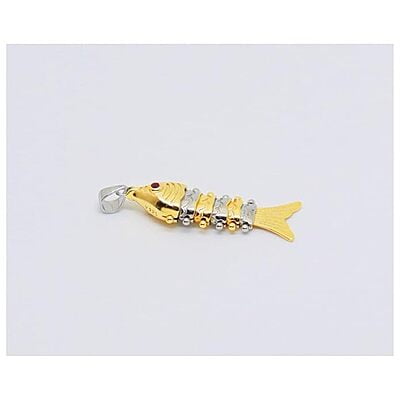 Sterling Silver Fish Pendant | Golden colour Finish