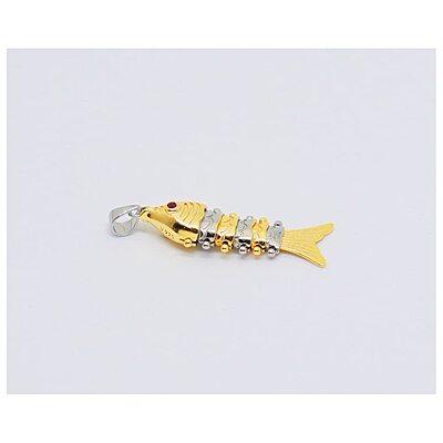 Sterling Silver Fish Pendant | Golden colour Finish Sterling Silver Fish Pendant | Golden colour Finish