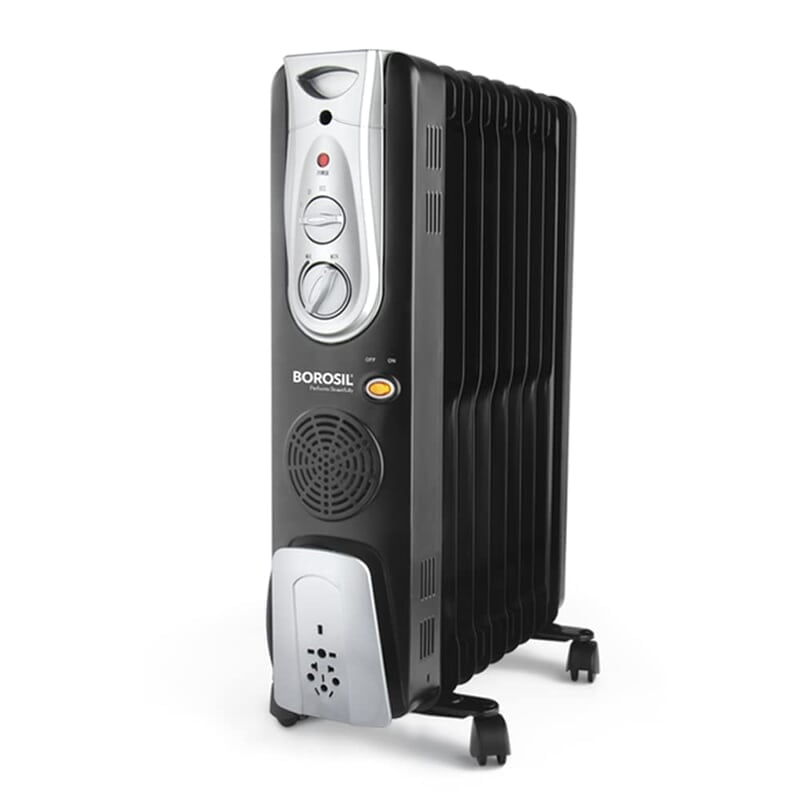 Borosil Volcano 9 Fin OFR | 3 Power Heating Mode, 2400W Oil Filter Filled Radiator Room Heater | Noiseless Operation, PTC Fan | 2 Years Warranty, Black Borosil Volcano 9 Fin OFR | 3 Power Heating Mode, 2400W Oil Filter Filled Radiator Room Heater | Noiseless Operation, PTC Fan | 2 Years Warranty, Black