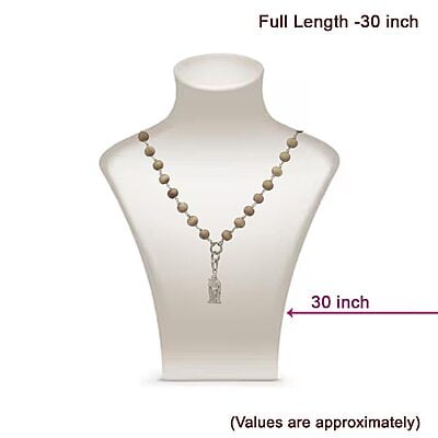 Silver Tied Tulsi Mala/Chain with murugan pendant