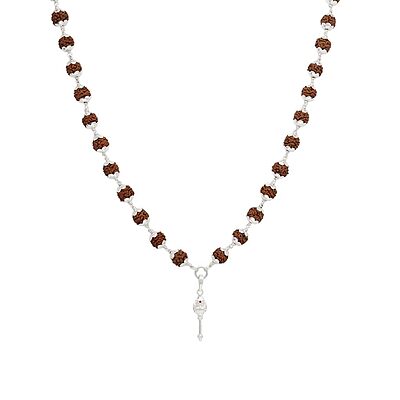 Original Rudraksha Mala in Silver with Vel Pendant Certified Original Rudraksha Mala in Silver with Vel Pendant Certified