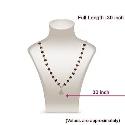 Silver Caped Rudraksha Mala/Chain with Ayyappan Pendent/Dollar