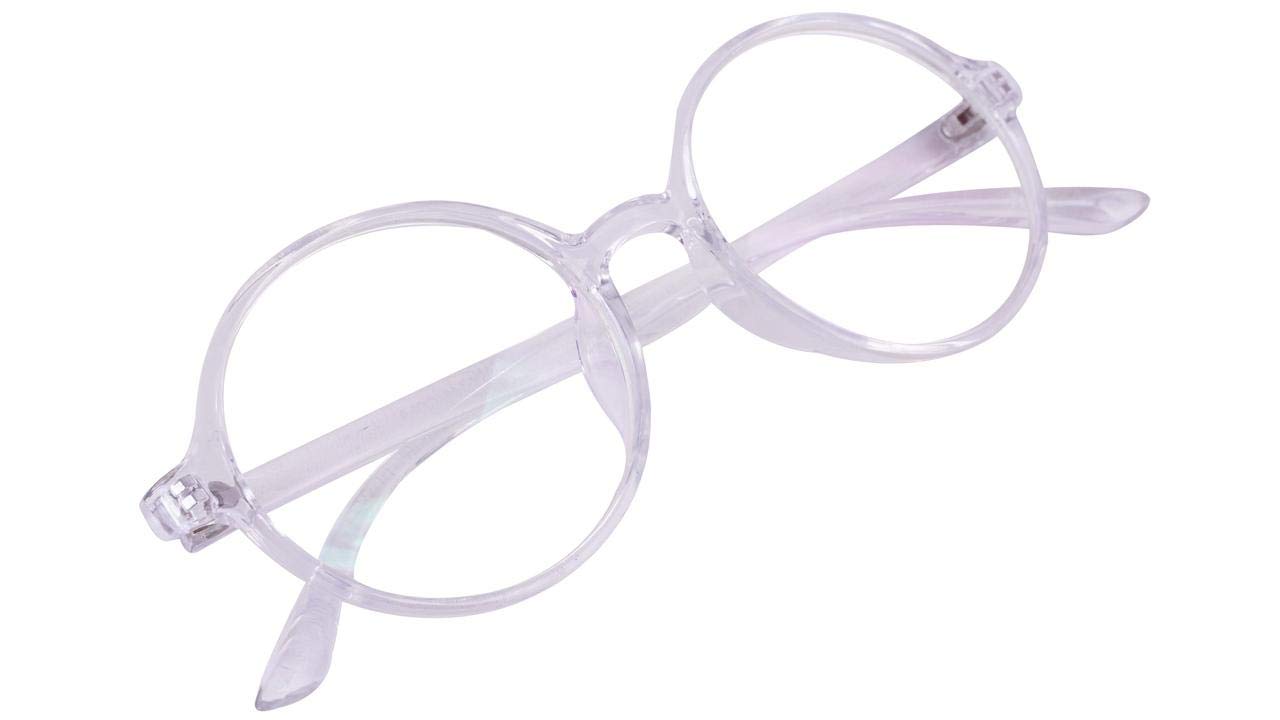 Unisex Round Large Spectacle Frames. Transparent Color Frame.