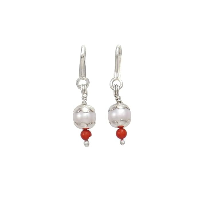 Silver Pearl Earrings, Thottu for kids Silver Pearl Earrings, Thottu for kids