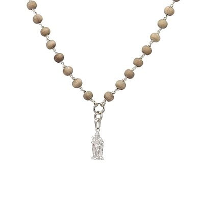 Silver Tied Tulsi Mala/Chain with murugan pendant