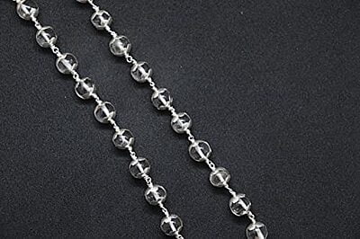 Silver Caped Spatik Mala/Chain