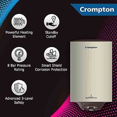 Crompton Arno Supremus 25-L 5 star rated storage water heater (geyser) with advance 3 level safety